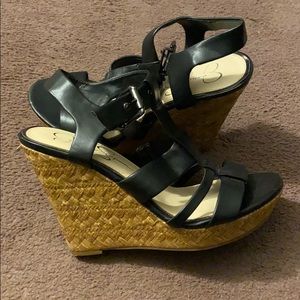 Jessica Simpson black wedges